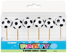 Soccer Pick Birthday Candles 6ct