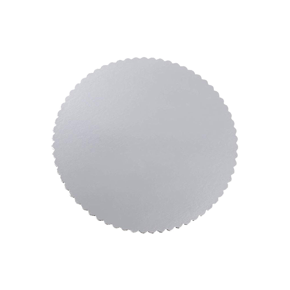 Silver Laminated Scalloped Cake Board