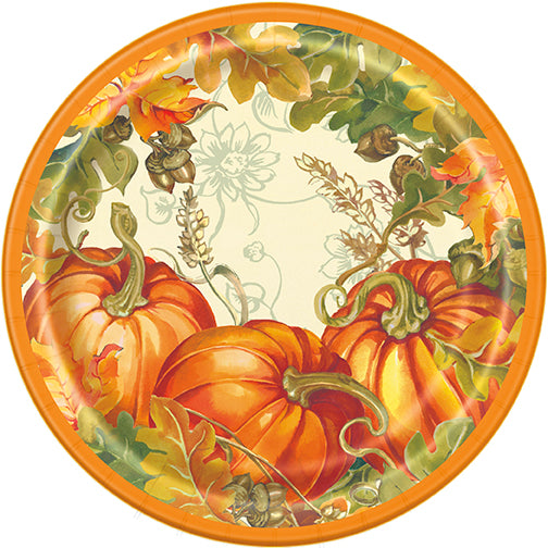 Traditional Thanksgiving Round 7in Dessert Plates 8ct