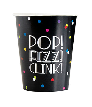 Neon Dots New Years 9oz Paper Cups 8ct