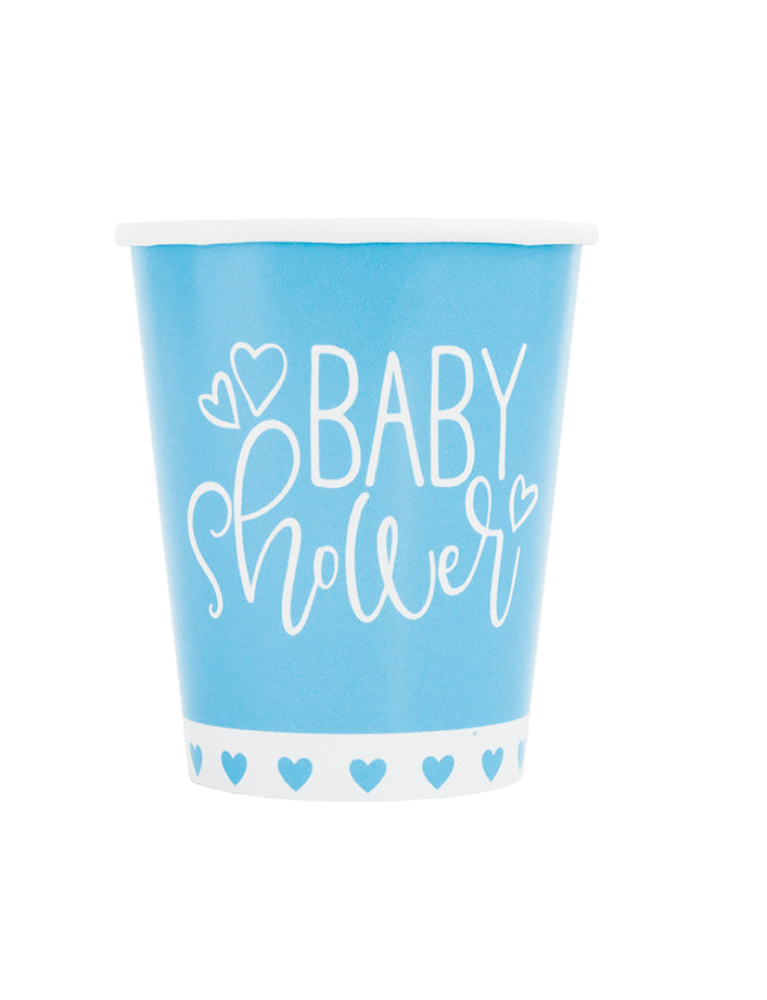 Blue Hearts Baby Shower 9oz Paper Cups 8ct