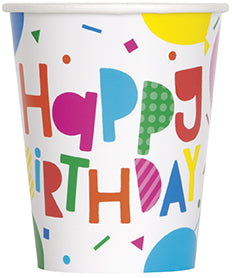 Colorful Balloons 9oz Paper Cups 8ct