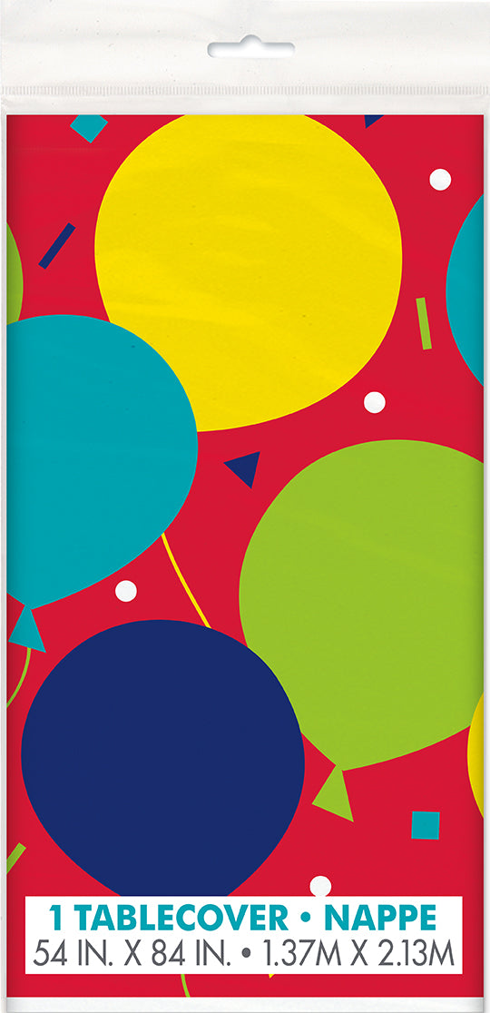 Balloon Party Birthday Rectangular Table Cover 54in x 84in