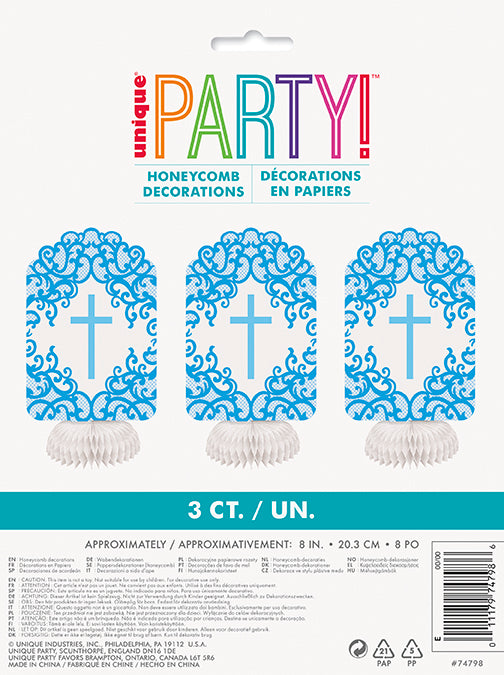 Fancy Blue Cross Centerpiece