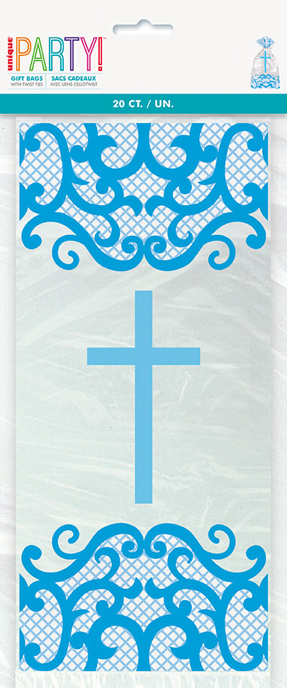 Fancy Blue Cross Cello Bags