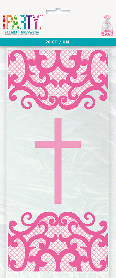 Fancy Pink Cross Cello Bags