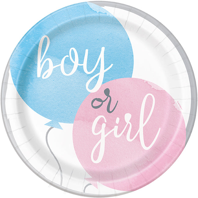 Gender Reveal Party Round 9in Dinner Plates 8ct