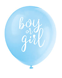 Boy or Girl Gender Reveal 12in Latex Balloons 8ct