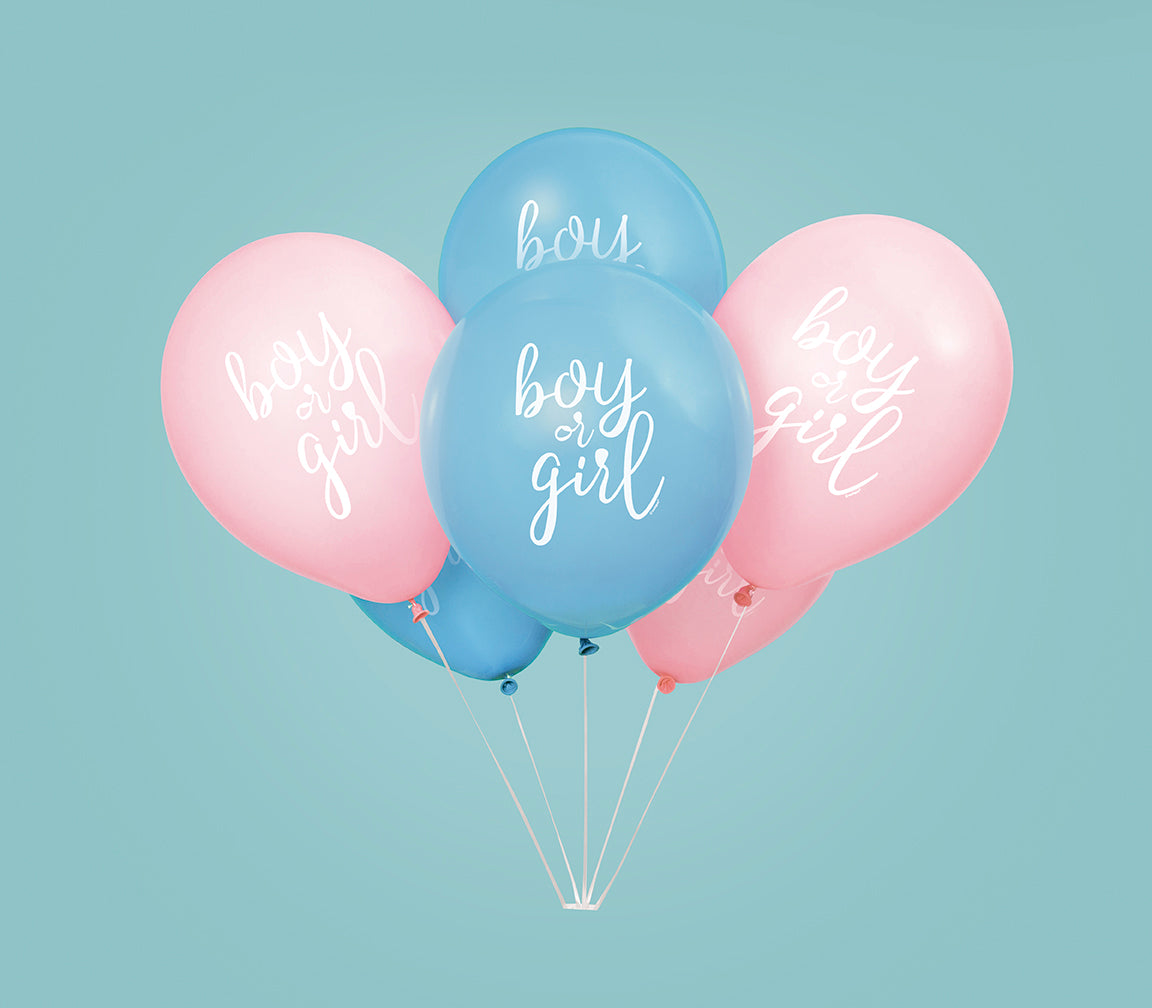 Boy or Girl Gender Reveal 12in Latex Balloons 8ct