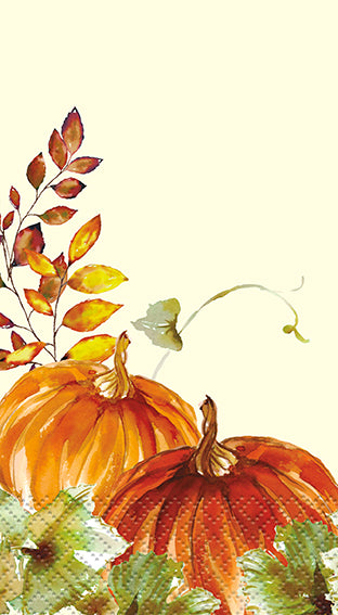 Watercolor Fall Pumpkins Guest Towels  16ct