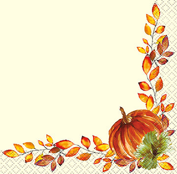 Watercolor Fall Pumpkins Beverage Napkins  16ct