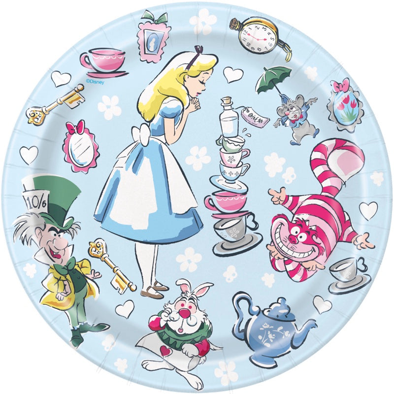 Alice In Wonderland 7" Plates 8ct