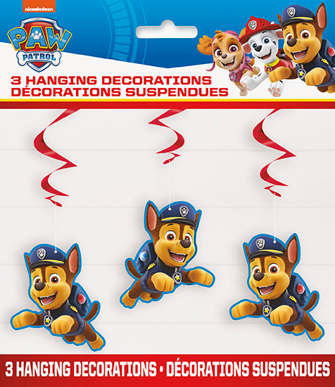 Paw Patrol Hanging Swirl Decorations 26in 3ct