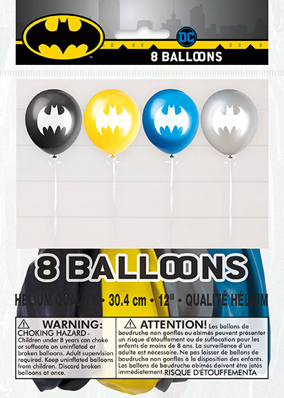 Batman 12in Latex Balloons 8ct