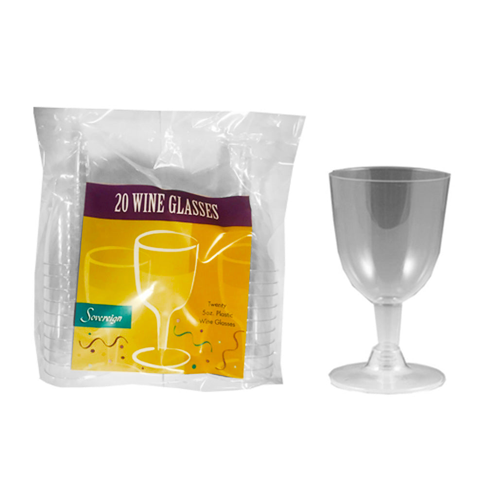 5oz Plastic Wine Glasses 2-Piece