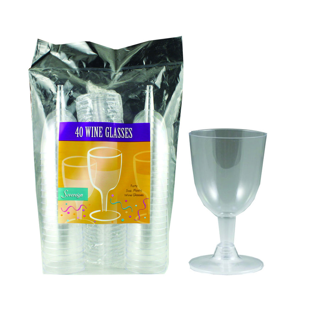 5oz Plastic Wine Glasses 2-Piece