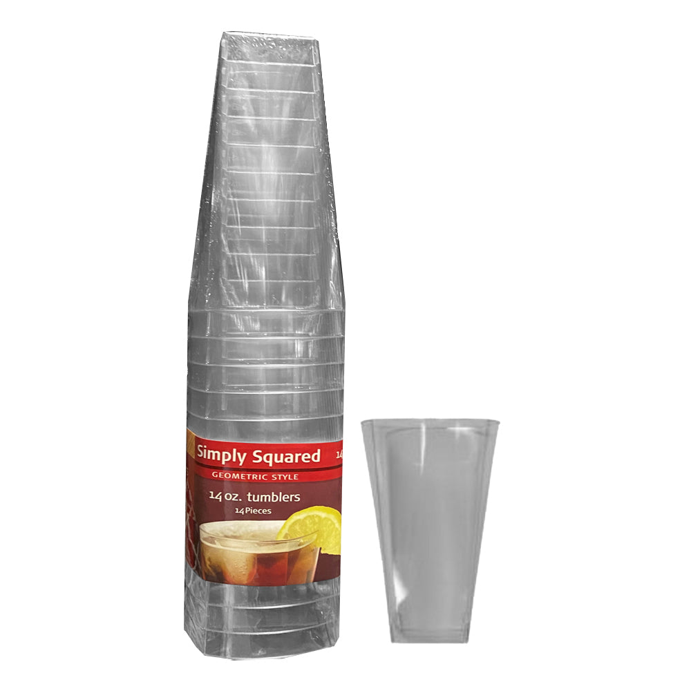 Square Plastic Tumblers 14ct