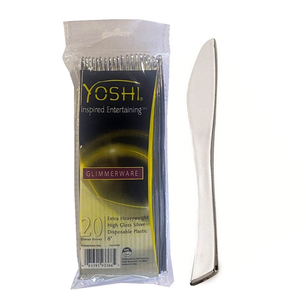 Glimmerware Silver Heavy Duty Plastic Cutlery 20ct