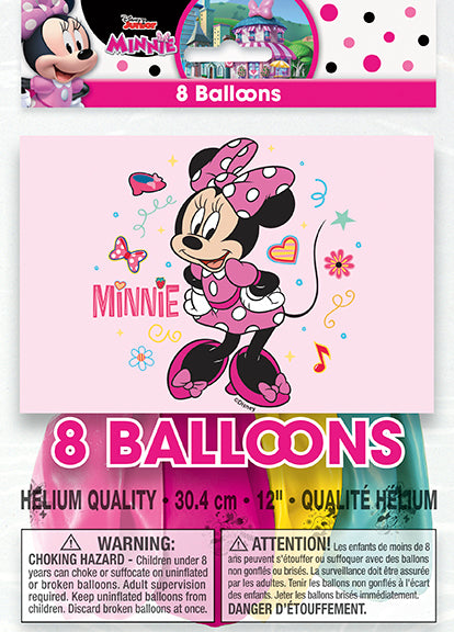 Minnie Mouse 12in Latex Balloons 8ct