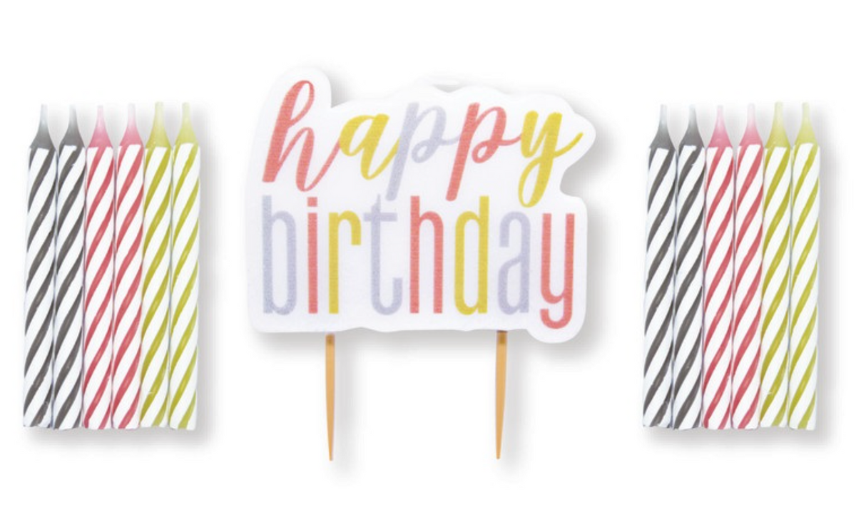 Glitz Rose Gold Pick Candle & Spiral Candle Set 13pc