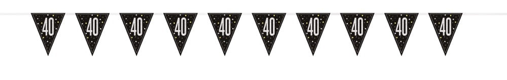 Glitz Black Flag Banner 9ft - 40
