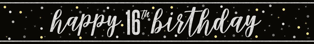 Glitz Black Prism Foil Banner 9ft - 16