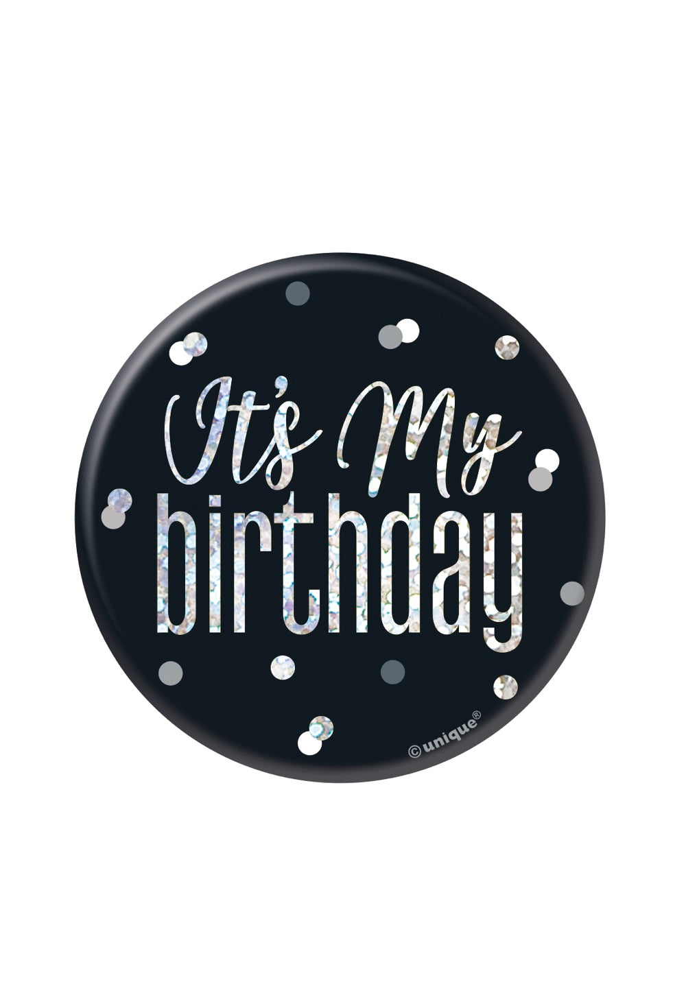 Glitz Black Birthday Badge