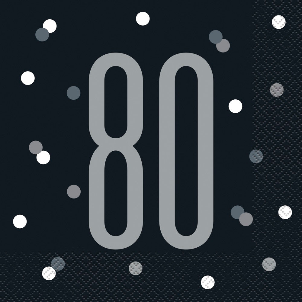 Glitz Black Luncheon Napkins 16ct - 80