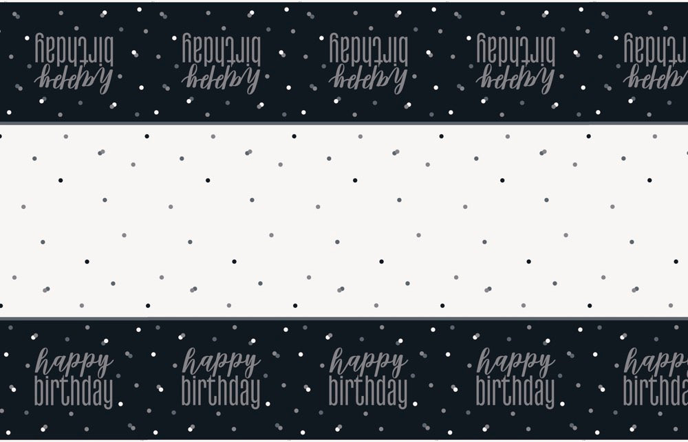 Glitz Black Plastic Table Cover 54in x 84in