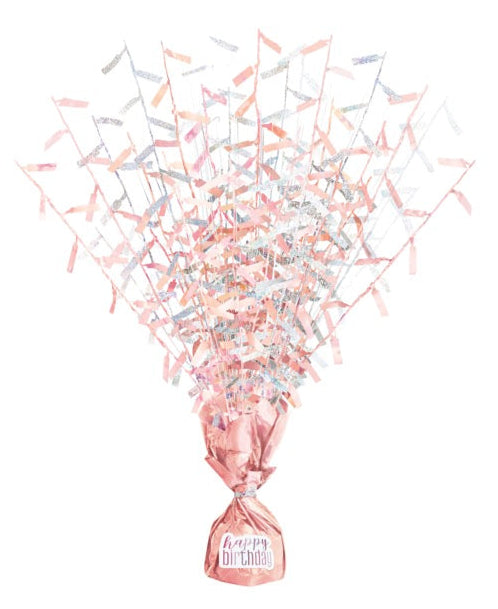Glitz Rose Gold Balloon Weight Centerpiece - Any Age