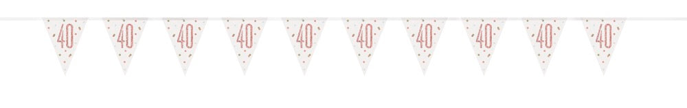 Glitz Rose Gold Prismatic Plastic Flag Banner 9ft - 40