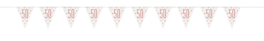 Glitz Rose Gold Prismatic Plastic Flag Banner 9ft - 50