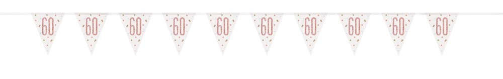 Glitz Rose Gold Prismatic Plastic Flag Banner 9ft - 60