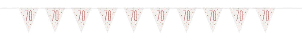 Glitz Rose Gold Prismatic Plastic Flag Banner 9ft - 70