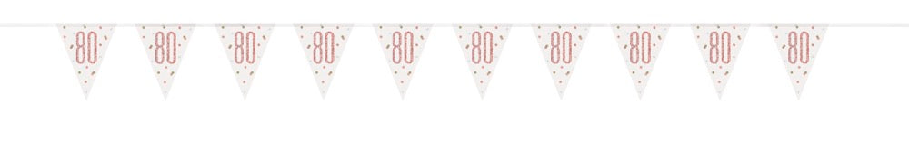 Glitz Rose Gold Prismatic Plastic Flag Banner 9ft - 80