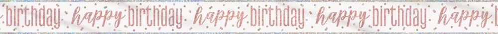 Glitz Rose Gold Foil Banner Happy Birthday