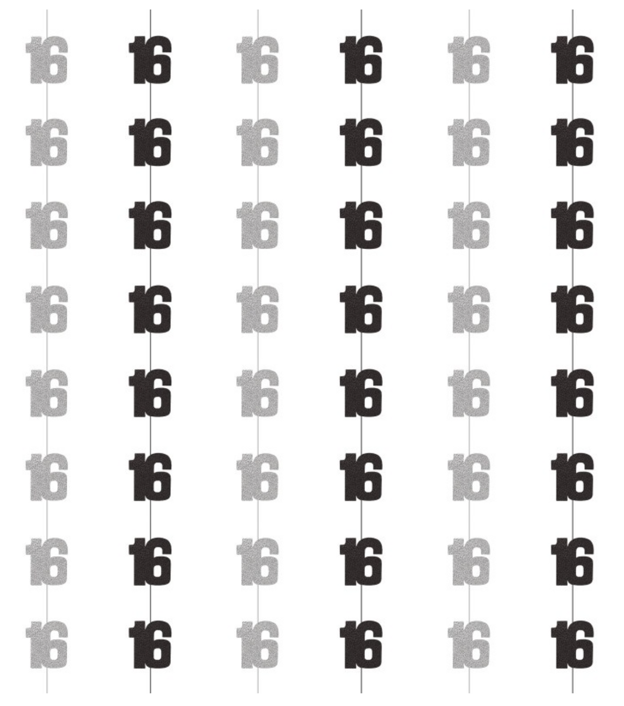 Glitz Black Hanging Decorations 5ft - 16