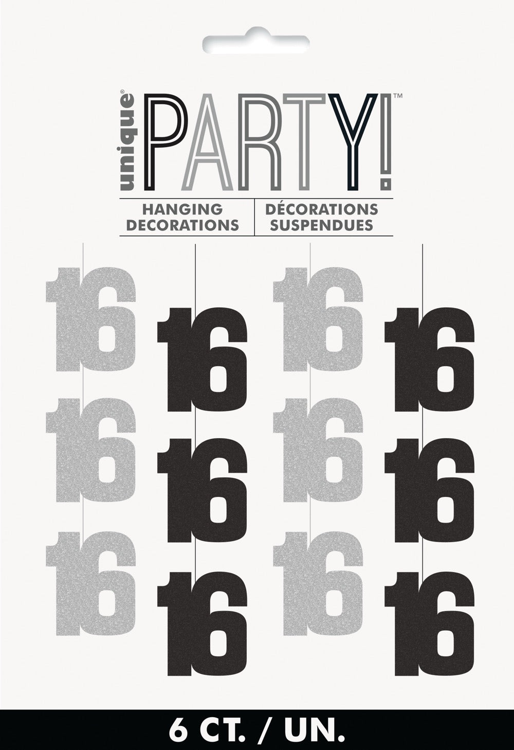 Glitz Black Hanging Decorations 5ft - 16