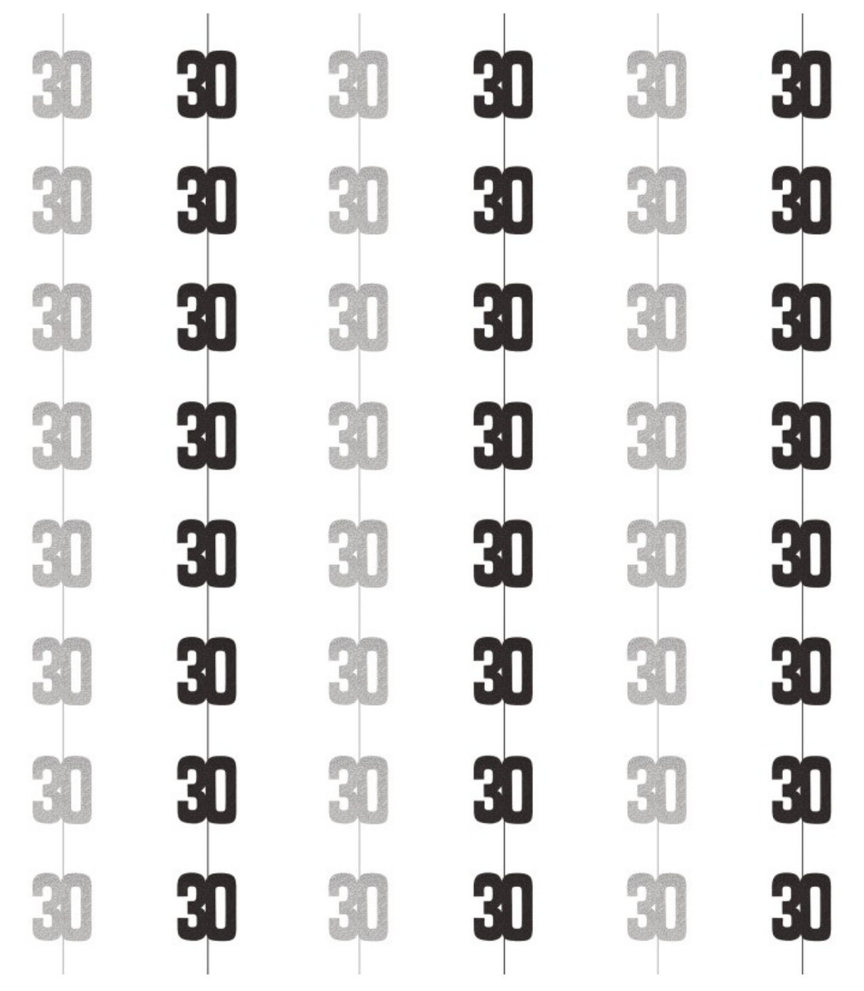 Glitz Black Hanging Decorations 5ft - 30