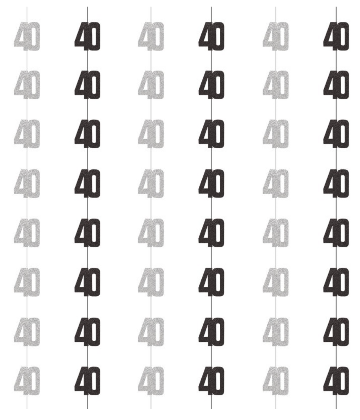 Glitz Black Hanging Decorations 5ft - 40