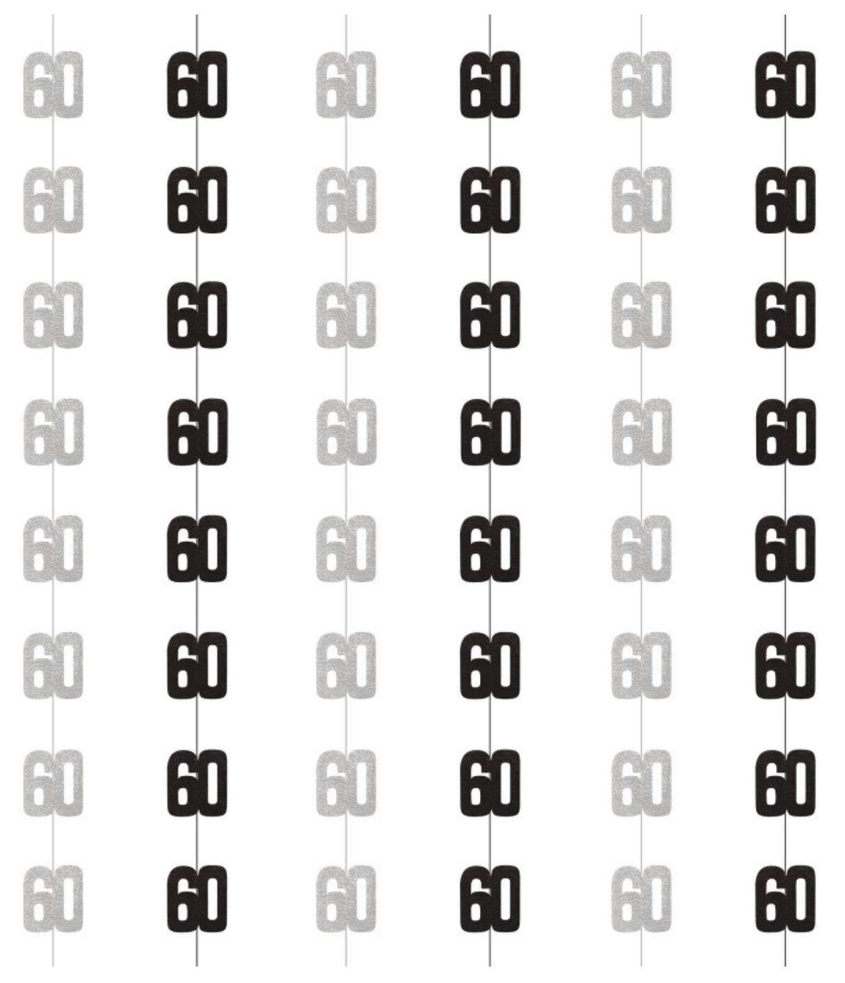 Glitz Black Hanging Decorations 5ft - 60