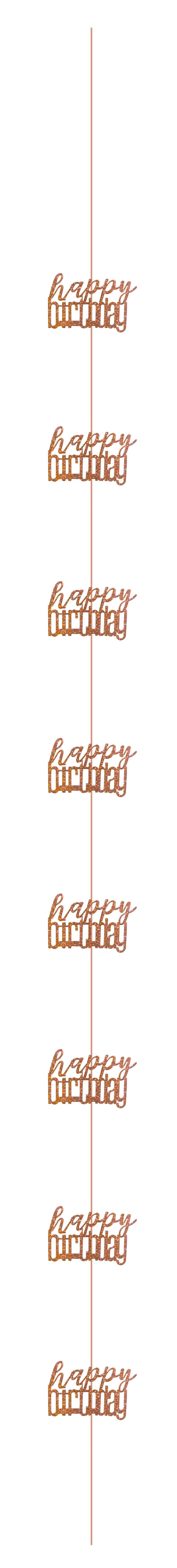 Glitz Rose Gold Hanging Decorations 5ft - Happy Birthday