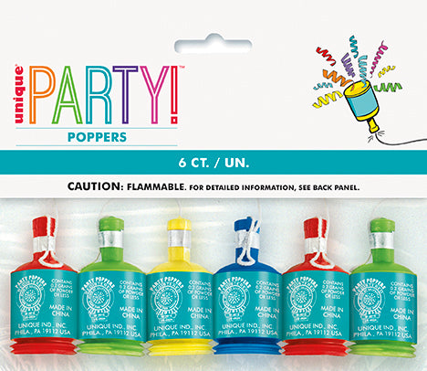 Champagne Party Poppers 6ct