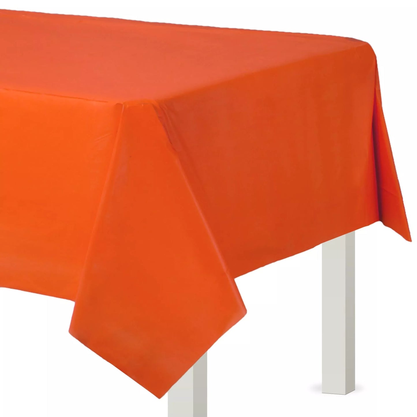 Orange Plastic Rectangle Table Cover 54x108