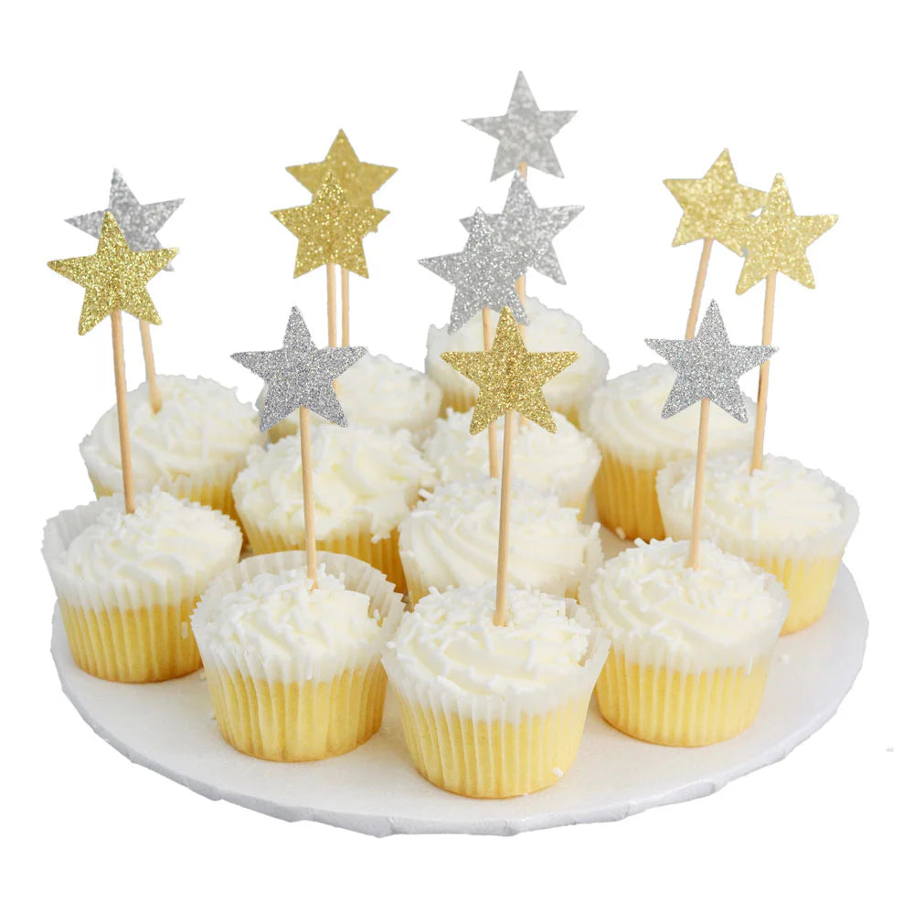 Glitter Stars Party Picks 12ct