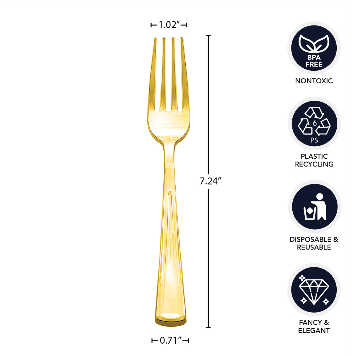 Gold Plastic Cutlery 50ct