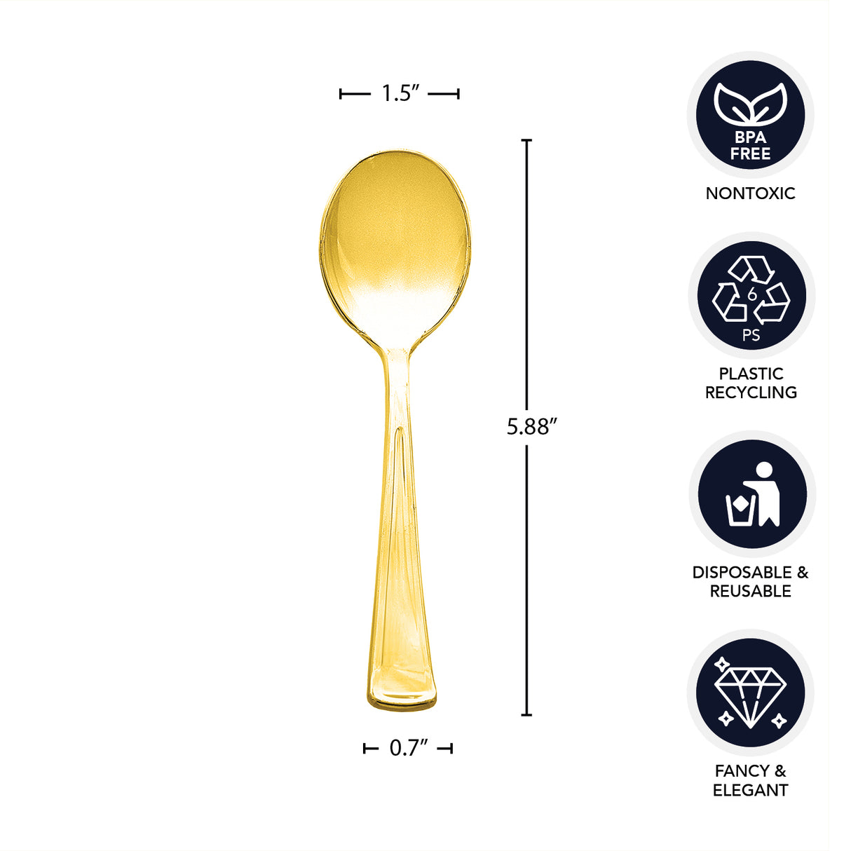 Gold Plastic Cutlery 50ct