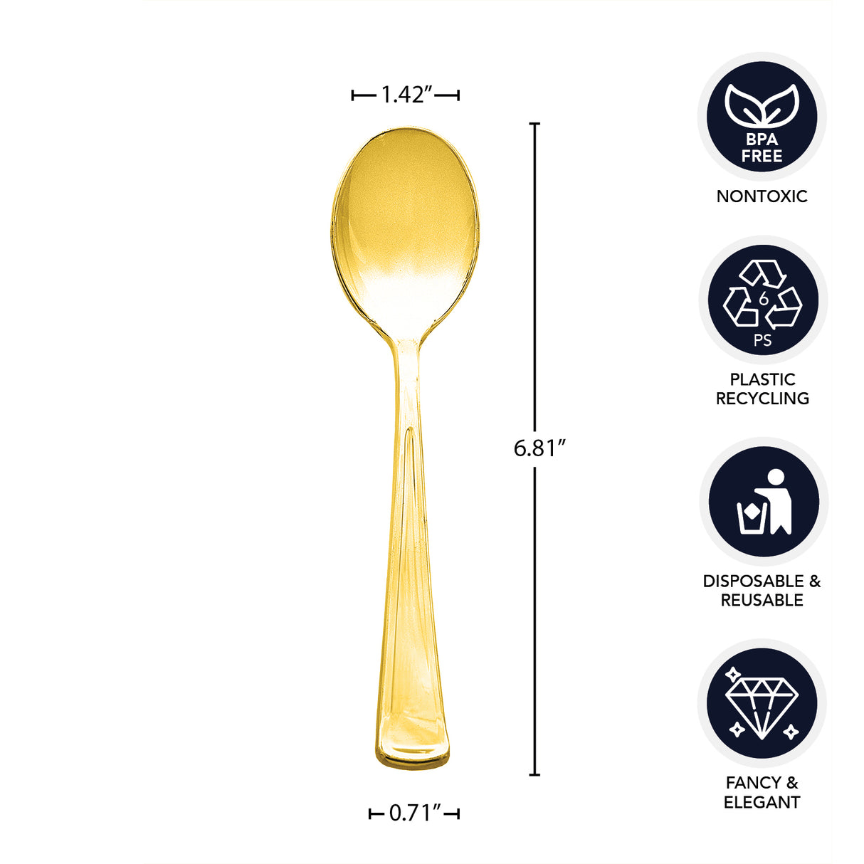 Gold Plastic Cutlery 50ct