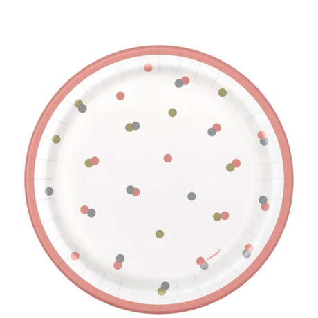Glitz Rose Gold 7in Dessert Plates 8ct