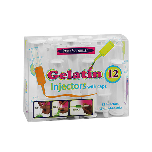 1.5 oz. Gelatin Injectors With Cap - Clear 12Ct.